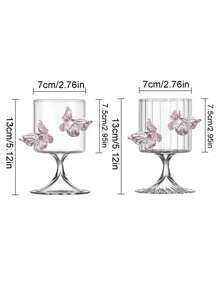 1 件装高硼硅玻璃卡通单层高脚香槟杯，优雅设计适合女士和女士