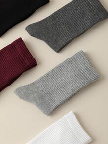 4 đôi tất cotton cổ ngắn nữ, tất lông cừu Angora màu đỏ ấm áp đa năng cho mặc hàng ngày, mùa thu/đông - Nhiều màu - Xem 12