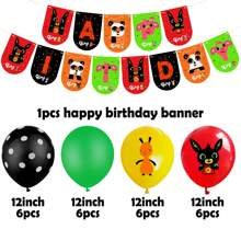 1 set di decorazioni per feste di compleanno a tema coniglietto nero "Bing Bing Happy Birthday", perfetto per feste di compleanno di bambini, feste a tema, riunioni familiari, feste di Capodanno