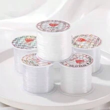 1 件水晶无弹性透明钓鱼线，DIY 缠绕编织流苏串珠线，气球装饰配件，适用于项链、戒指、派对吊坠装饰 - 透明 - 查看 6