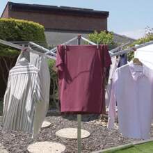 40m 4 Arm Compact Rotary Washing Line With Rotary Line Cover And Ground Socket - Grey1 - View 2