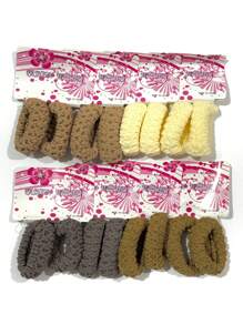 24Pcs High Elastic Hair Rope Net Durable Thick Hair Accessories - Dòng màu nâu - Xem 2