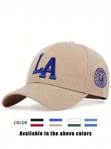 1 pièce Casquette snapback à fausse fourrure brodée LA, chapeau de soleil ajustable pour l'extérieur pour hommes et femmes, convient aux voyages et à la plage au printemps/automne, style Y2K