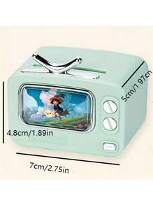 1 Stück Retro TV Design Zahnstocher Spender mit Selbstöffnung - Zufällige Farbe, Vintage TV Zahnstocher Spender, Druckstil tragbare Kunststoff Zahnstocher Box, geeignet für Couchtisch, Feiertags Dekoration