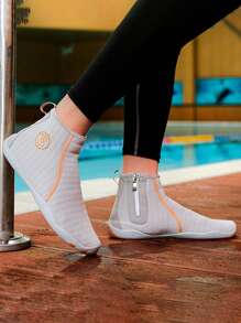 Versatile Indoor Sports Shoes, Breathable Quick-Dry Barefoot Shoes, Unisex High-Top Fitness & Cross-Training Shoes, Side Zipper Quick-Dry Beach/Swimming/Water Hiking Shoes - Grey - View 6