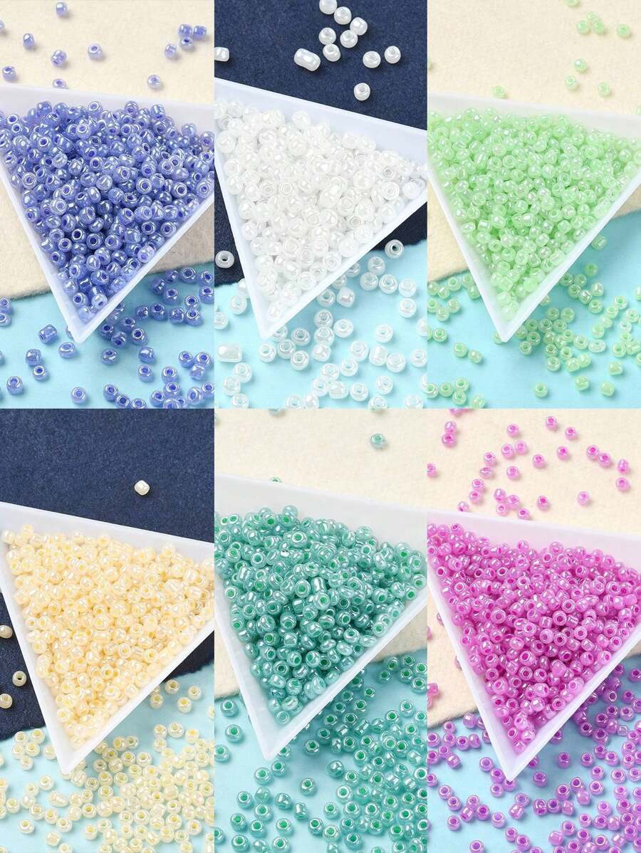 Approx. 1100pcs 3mm Round Glass Frosted Pearl Beads, For DIY Jewelry Making And Decoration