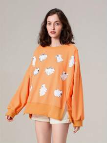 Halloween Ghost Jumper - Orange - View 8