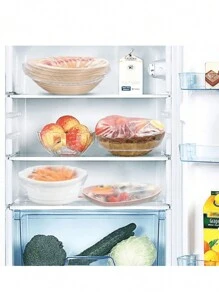 100 Pieces Pack SEALED PLASTIC FOOD WRAP Keep Fresh Lid, Kitchen Bowl Lid, Disposable PE Wrap - 3PCS - 查看 3