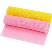 3 Pieces African Bath Sponge African Net Long Net Bath Sponge Exfoliating Shower Body Scrubber Back Scrubber Skin Smoother,Great For Daily Use (Pink,Yellow,Purple)