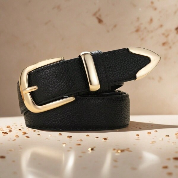 1 pieza Cinturón de mujer casual de piel sintética, moda clásica
