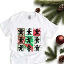 New Year End-Of-Year Festival T-Shirt Comfort Colors T-Shirts Christmas T-Shirts Graphic T-Shirts Cute Winter Tops For Women Heavy Cotton Holiday T Shirt Festive Ginger Bread WOMEN Christmas Party Outfit Yuletide Spirit T Shirt - White - View 1