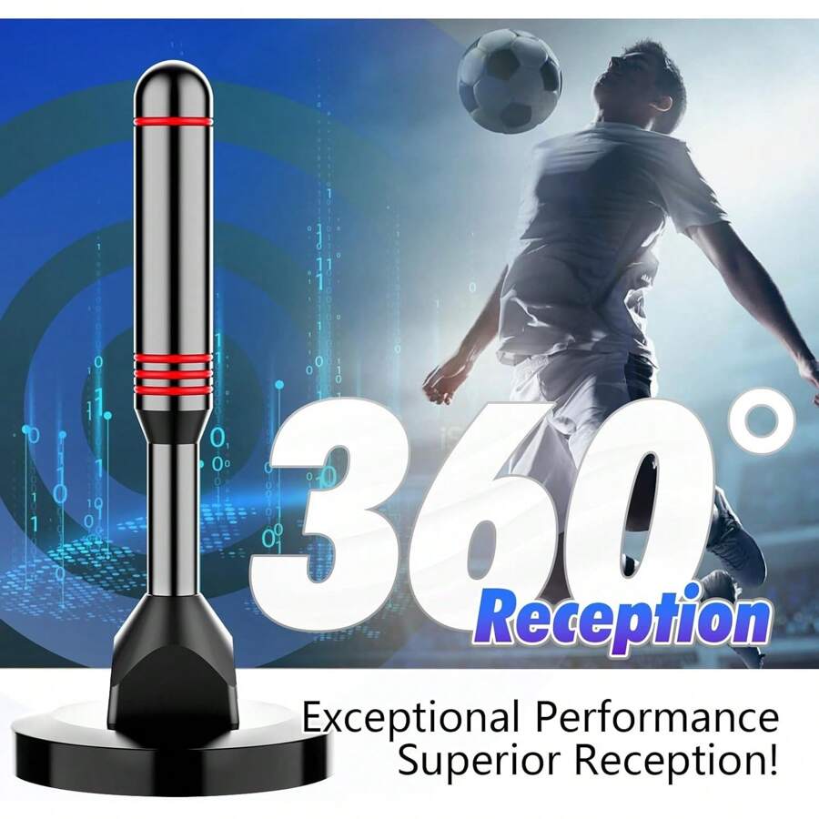 5600 Mile Upgrade TV Antenna Digital High-Definition Antena Indoor High-Definition TV 1080P 4K W/Magnetic - Black - View 1