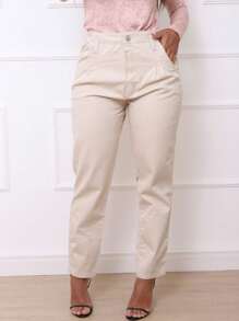 Women Jeans - Beige - View 1