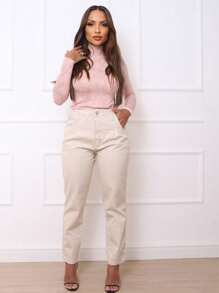 Women Jeans - Beige - View 3