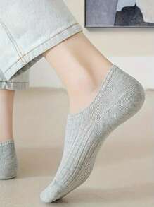 5 par damskich krótkich skarpetek, odporne na zapachy i wilgoć, jednokolorowe, niskie skarpetki, skarpetki typu "no show" na lato, białe