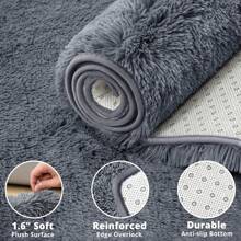 Black Carpet Super Soft Fluffy 9x12 Feet Rug For Bedroom, Fluffy Area Rug For Living Room Floor Rug, Fluffy And Comfortable Rug For Bedroom Room Decoration Dormitory Rug, Suitable For Living Room, Bedroom, Dining Room - Xám - Xem 3