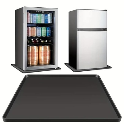 1 件 23 英寸 X 23 英寸迷你冰箱、洗衣机和烘干机防水硅胶垫，带凸起边缘 - 易于清洁，保护地板免受水损害