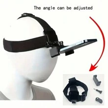 1 Set Adjustable Headband & Chest Mount Phone Holder, Camera Fixing Clip Bracket - Black - View 2
