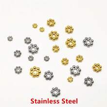 20 sztuk/worek 3/4/5/6mm stal nierdzewna kwiatowe przekładki koraliki złote stokrotki przekładki płatek śniegu przekładki biżuteria przekładki do bransoletki naszyjnika dokonywanie ustaleń
