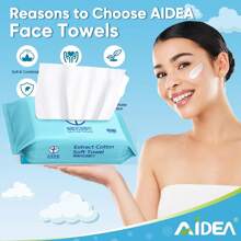 60pcs Disposable Facial Tissues, Suitable For Sensitive Skin, Facial Cleansing Wet Wipes For Makeup Removal, Face Cleaning, Travel, Dry Paper Towels - White - View 3