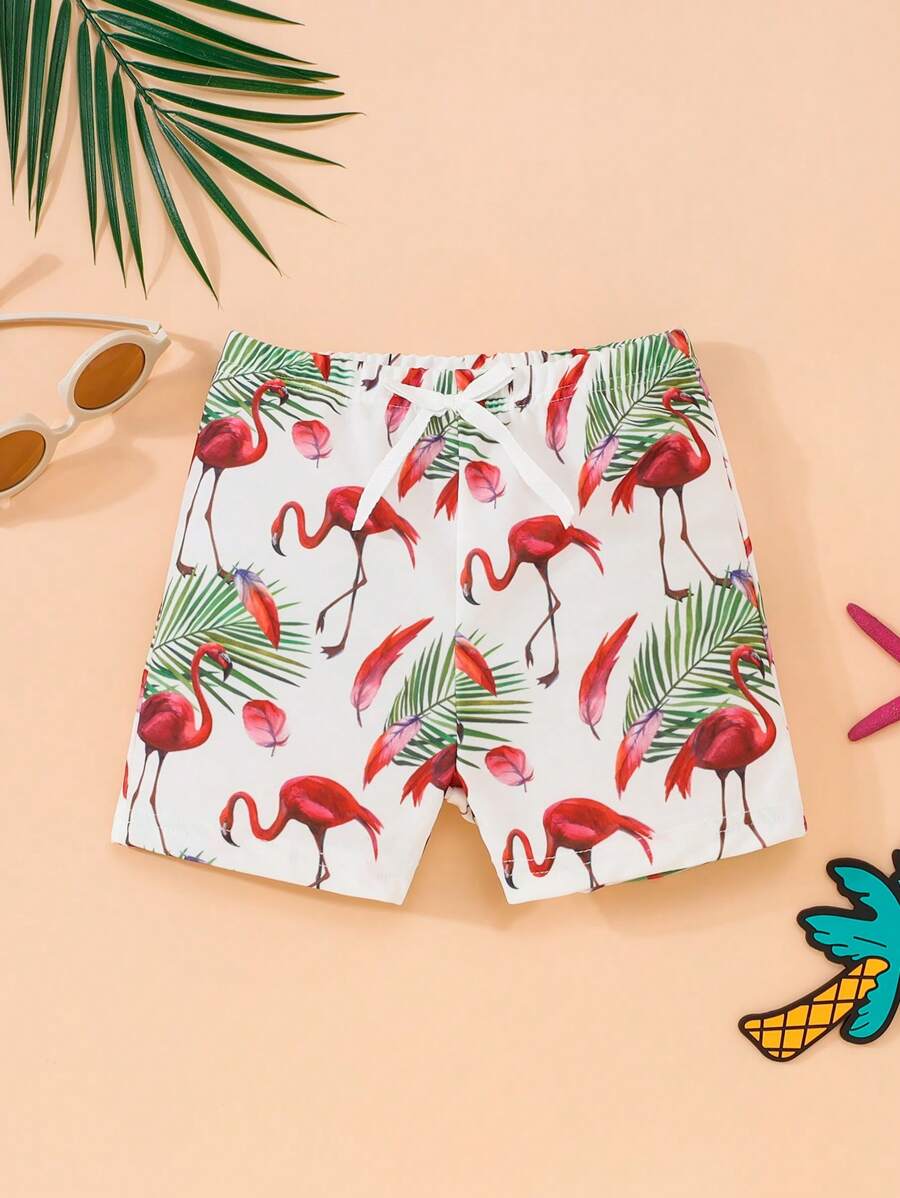Boys' Cartoon Random Print Quick-Dry Swimwear, New 2025 Collection, Young Boys