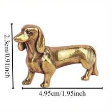 1pc Golden Dachshund Dog Statue, 3D Metal Dog Statue, Home Kitchen Decoration, Party Favors, No Power Required, Brass, Collectible Craft, Table Decoration Birthday Gifts Graduation