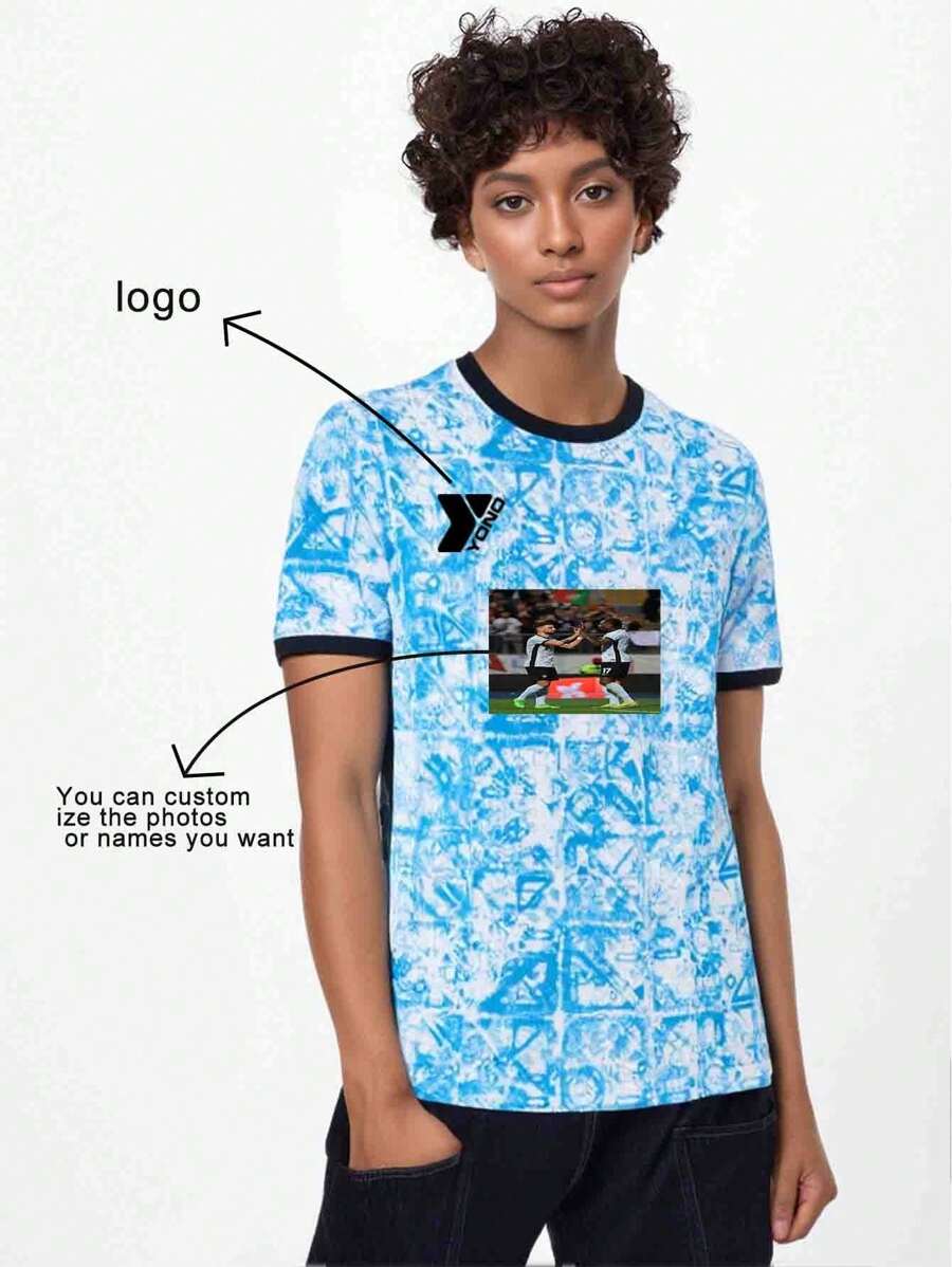 Ladies' Professional Customized Football Uniform,Customizable Logo, Number, And Text Content - Blue - View 1