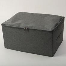 1 pieza de caja de almacenamiento de tela suave con cubierta catiónica de gran capacidad para guardar edredones, ropa fuera de temporada, ropa de cama, etc. Apta para el dormitorio, organizador, almacenamiento en el hogar, camiseta blanca para mujer, pantalones negros para mujer, ropa de invierno para señoras, vestido.