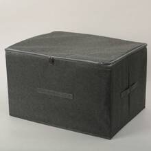 1 pieza de caja de almacenamiento de tela suave con cubierta catiónica de gran capacidad para guardar edredones, ropa fuera de temporada, ropa de cama, etc. Apta para el dormitorio, organizador, almacenamiento en el hogar, camiseta blanca para mujer, pantalones negros para mujer, ropa de invierno para señoras, vestido.