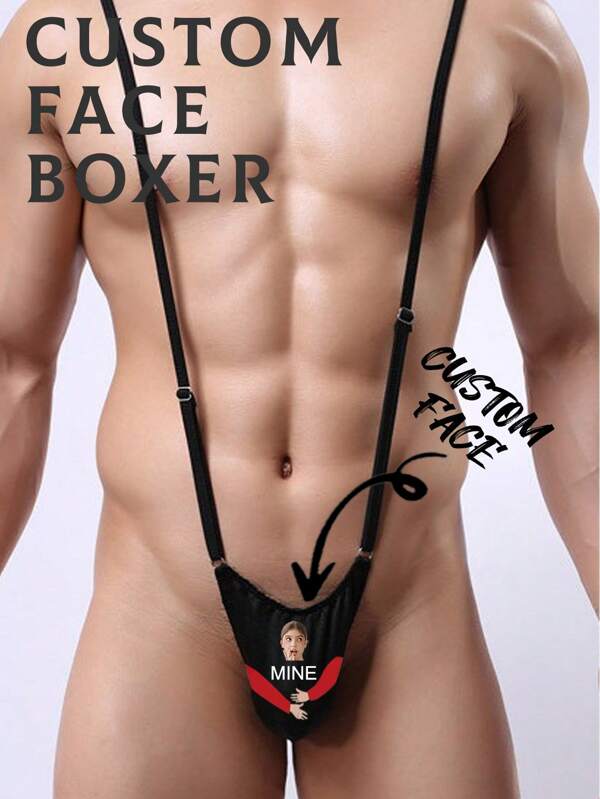 1 peça de tanga masculina personalizada com imagem, cor personalizada, personalizada, única, tesouro personalizado, moda de inverno, presente de Natal, presente personalizado masculino/feminino, roupa íntima, tanga, presente ideal para namorado, adequado para sala de estar, quarto, aniversário, aniversário, Natal, inverno, outono, feriado