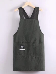1pc Plain Color Crossover Sleeveless Apron, Minimalist New Design, Waterproof & Oil-Proof For Home Kitchen, Cooking, Work, Catering Use