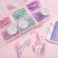 50PCS/20PCS/Box, 40PCS/2 Boxes,Macron Paper Clips, Large Creative Color Binders, Metal Coated Bookmark Paper Clips, Mixed Color Binders,Back To School,School Supplies - Multicolor - View 2