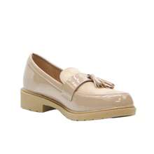 Spring & Autumn New Women Metal Loafers Flats Casual Slip-On Boat Shoes - Khaki - View 5