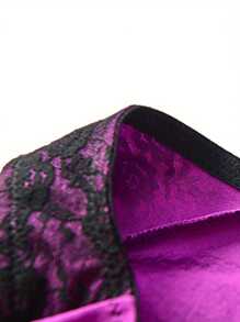 Men's Boxer Briefs Lace Patchwork Open Front Crotchless Briefs Soft Comfortable Underwear Erotic Underpants - Purple - View 8