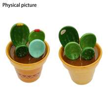 Set de 1 juego de cucharas medidoras de cerámica con diseño de cactus lindo, para cocina y hornear en el hogar