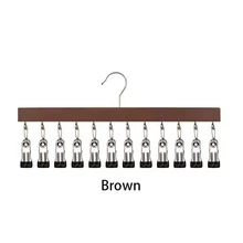 Versatile 12-Clip Wooden Hat Hanger - Perfect For Drying Underwear, Ties, Scarves & More - Ideal Home Organizer For Closet, Wardrobe, Bedroom,Spring,Minimalist,Summer Tops