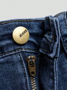 Jeans jovem moderno elástico desgastado lavagem confortável casual azul claro jeans