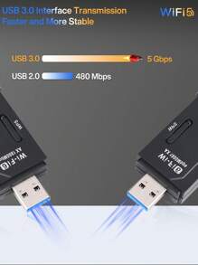 KOSKY Adaptateur WiFi USB sans fil | WiFi 5 | Bande double | 1200 Mbps | 802.11ac | 2* Antenne SMA externe | 2,4 GHz et 5,8 GHz | USB 2.0 | Boostez votre vitesse Internet avec l'adaptateur WiFi USB sans fil 1200 Mbps