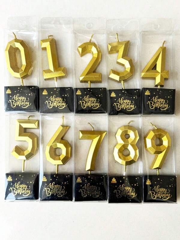 Aur Diamant Numeral 0-9 Aniversare Aniversare Primul Aniversare Petrecere Decorat Tort Lumanari