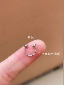 1件装防水不锈钢锆石耳钉、耳骨钉、耳环、鼻环、女士身体饰品 - 8mm - 查看 20