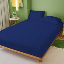 Microfiber Mattress Protector Water Resistance Anti-Wrinkle And Antibacterial Minimalism Solid Color - 藍色 - 查看 3