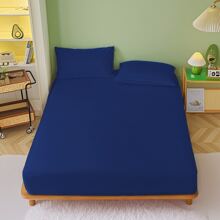 Microfiber Mattress Protector Water Resistance Anti-Wrinkle And Antibacterial Minimalism Solid Color - 藍色 - 查看 2
