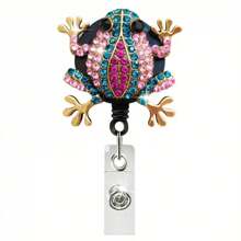 1 Stück 70cm ausziehbarer Kristall-Diamant ID-Ausweis-Halter mit Frosch-, Marienkäfer-, Schildkröten-, Sonnenblumen-Muster, elegantes Geschenk mit Kristallen