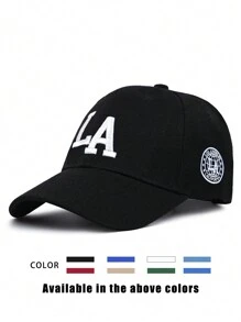 1 pièce Casquette snapback à fausse fourrure brodée LA, chapeau de soleil ajustable pour l'extérieur pour hommes et femmes, convient aux voyages et à la plage au printemps/automne, style Y2K