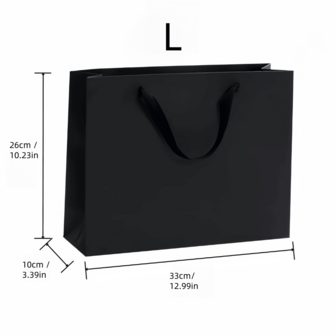 Set de 2 piezas/8 piezas Bolsas de regalo negras con asas en relieve, de alta calidad, bolsas de papel negro, diseño minimalista, apropiadas para decoración del hogar, oficina, escuela, bufandas, chales, bocadillos, bodas, fiestas festivas, regalos para maestros, compañeros de clase, colegas, amigos, novias, novios, novias, damas de honor