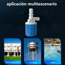 1-Piece Water Level Control Valve With Float, BSP/NPT Thread, Nylon Body, Integrated Filter, Non-Electric - Blue and White - View 5
