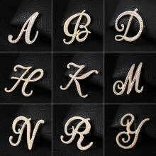 26pcs Pearl Letter Brooch Pins, Vintage Clothing Decorative Accessories, Anti-Slip Fastener Accessory