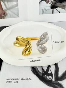 1 pieza Pulsera de metal elegante y de moda con mariposa y microcirconia, apta para hombres y mujeres, uso diario y reuniones