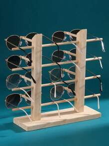 Handmade Wooden Glasses And Jewelry Display Organizer Rack For Retail And Personal Use - Black and White - View 6
