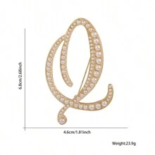26pcs Pearl Letter Brooch Pins, Vintage Clothing Decorative Accessories, Anti-Slip Fastener Accessory